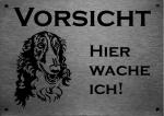 Edelstahl Warnschild Barsoi VORSICHT Hier wache ich!